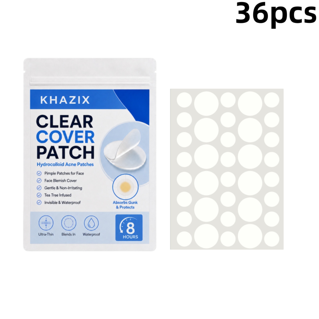 Hydrocolloid Acne Patch - 36 Buah Stiker Jerawat Hidrokoloid Transparan,
