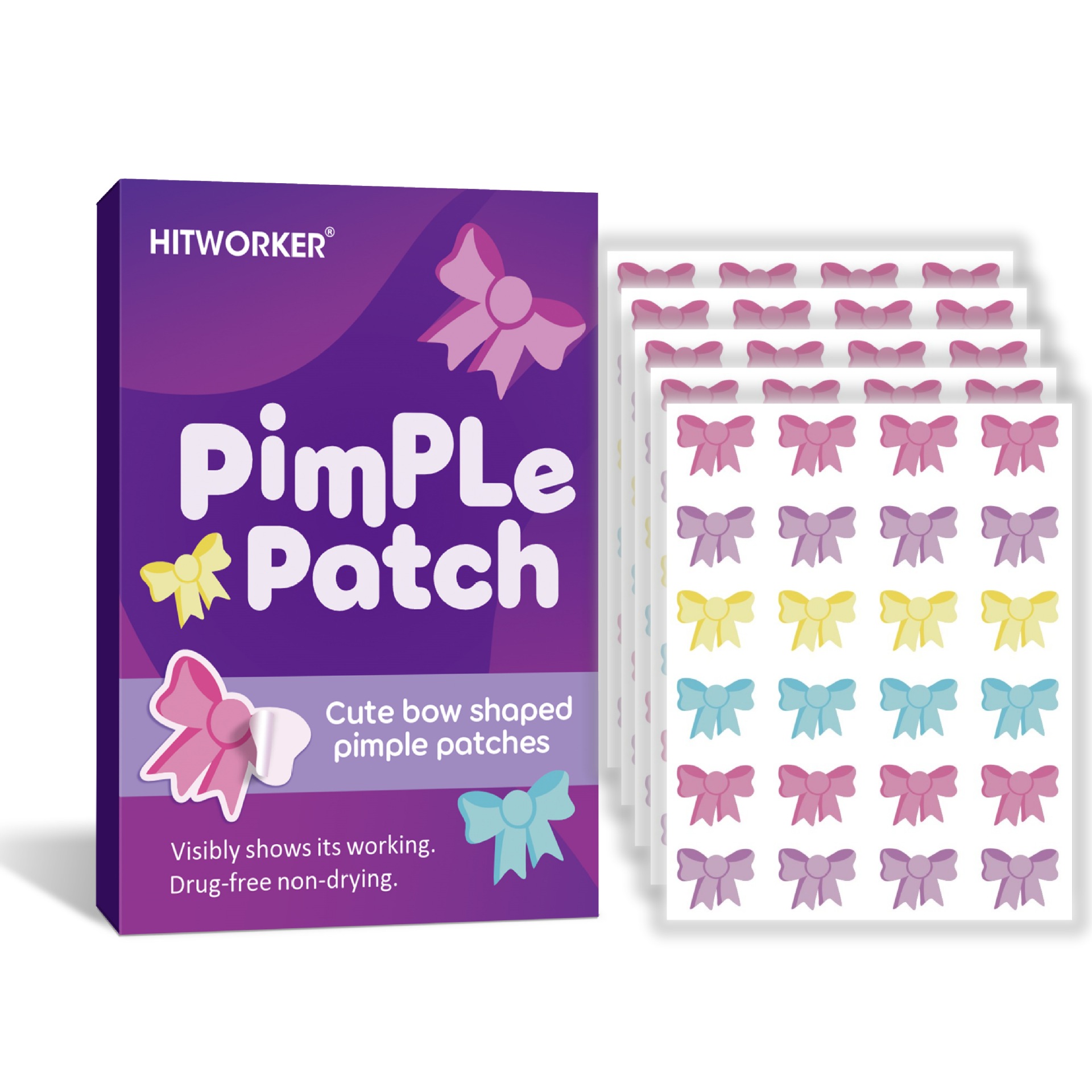 Hydrocolloid Acne Patch - 120 Buah Tambalan Jerawat Berbentuk Pita,
