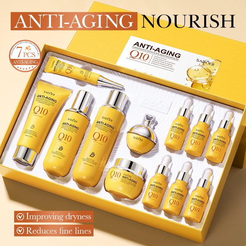 Coenzyme Q10 Cream - Set Perawatan Kulit Anti-Penuaan, Anti-Kerut, dan