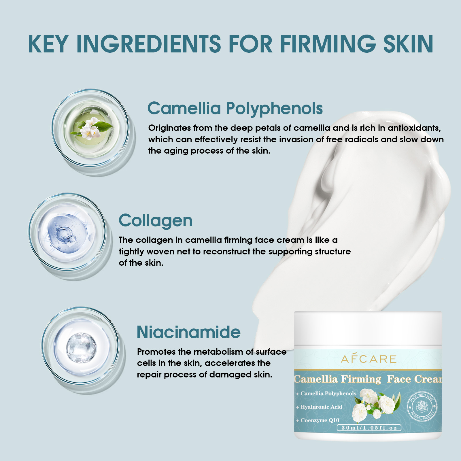 Camellia krim pengencang wajah - Coenzyme Q10 Cream ulasan dan harga